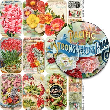 Seed Catalogs Tin Covers Collage Sheet