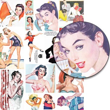 Sexy Vintage Housewives Collage Sheet