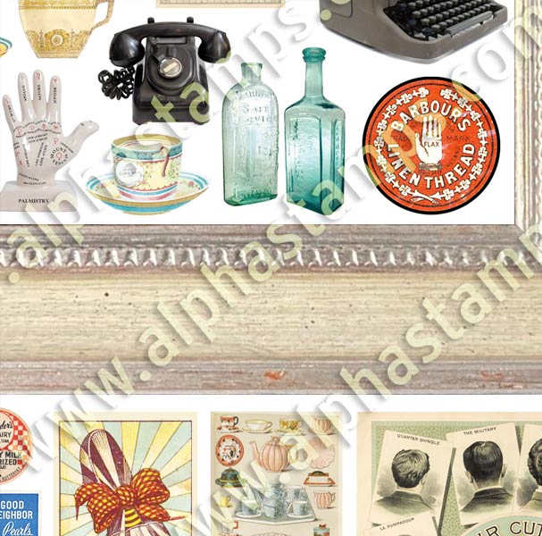 Shabby Shadowbox Frames Collage Sheet Alpha Stamps