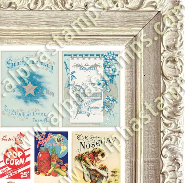 Shabby Shadowbox Frames Collage Sheet Alpha Stamps