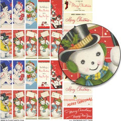 Snowman Gift Tags Collage Sheet