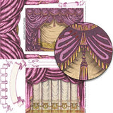 Square Shadowbox Curtains - Pink Collage Sheet