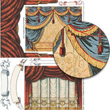 Square Shadowbox Curtains - Red Collage Sheet