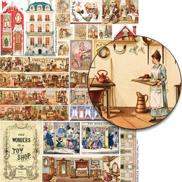 Tiny Dollhouse Scenes Collage Sheet