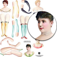 Victorian Jumping Jack Parts Collage Sheet