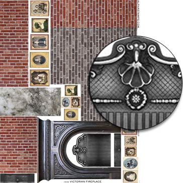 Victorian Fireplace Collage Sheet