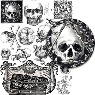 Vintage Skulls Collage Sheet