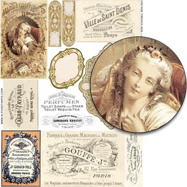 Vintage French Ads Collage Sheet