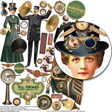 Voyages Extraordinaires #3 Collage Sheet