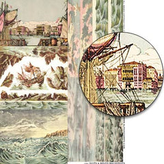 Ships and Waves Backdrops Collage Sheet