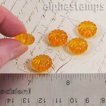 14mm Clear Amber Resin Pumpkin Beads