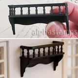 Black Balcony or Bookshelf with Fancy Railing