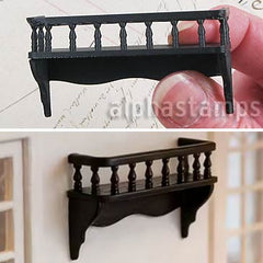 Black Balcony or Bookshelf with Fancy Railing