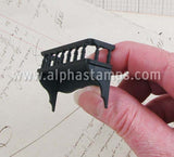 Black Balcony or Bookshelf with Fancy Railing