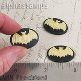 Black & Ivory Flying Bat 25x18mm Cameo