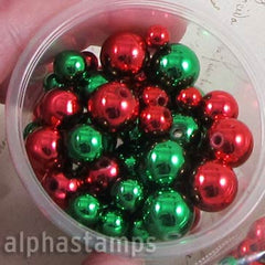 Red & Green Baubles Bead Mix