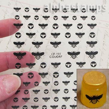 Tiny Black Bee Stickers *