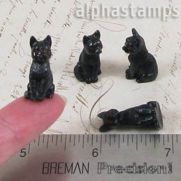 3D Sitting Black Cat