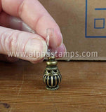 Black with Gold Stripes Lantern Beads