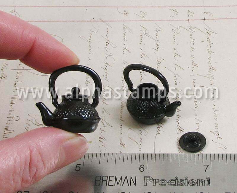 Mini Japanese Iron Teapot Alpha Stamps