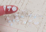 Iridescent Blue & Cream Mini Beach Embellishments
