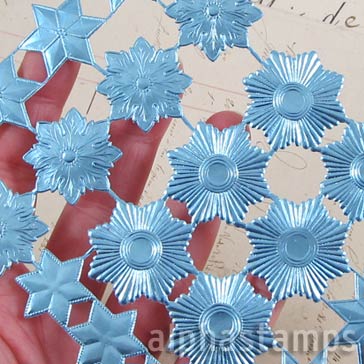 Sheet of Blue Dresden Stars or Medallions