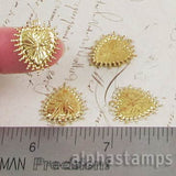 Raw Brass Sacred Heart Charm