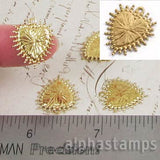 Raw Brass Sacred Heart Charm