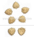 Raw Brass Sacred Heart Charm