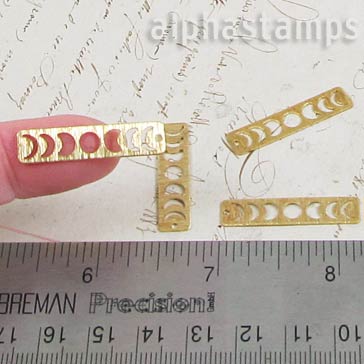 Brass Phases of the Moon Pendant or Header