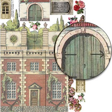 Brick, Arches & Climbing Roses Collage Sheet