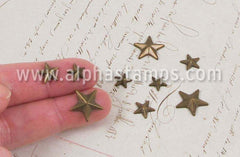 Flat-Back Bronze Star Studs - Mixed Size Set