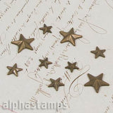 Flat-Back Bronze Star Studs - Mixed Size Set