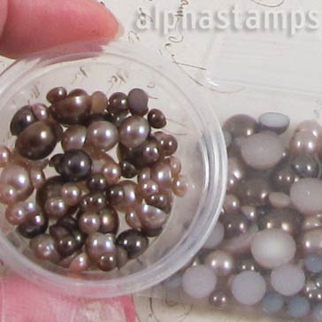 Mixed Size 2-Tone Bronze Flat-Back Pearls