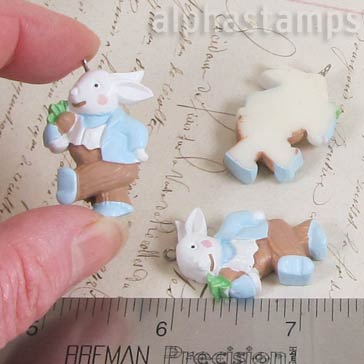 Hand-Painted Bunny Easter Resin Charm