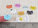 Painted Cat Head Buttons