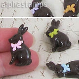 Flatback Resin Chocolate Bunny w Bow