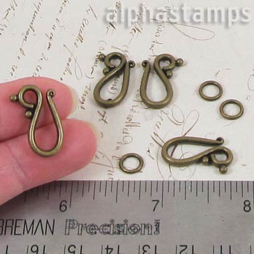 Large Bronze Hook Clasp Set
