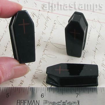 Mini Black Resin Coffin