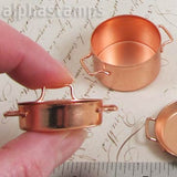 3 Copper Pans & Lids