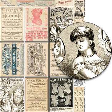 Corset Trading Cards Collage Sheet