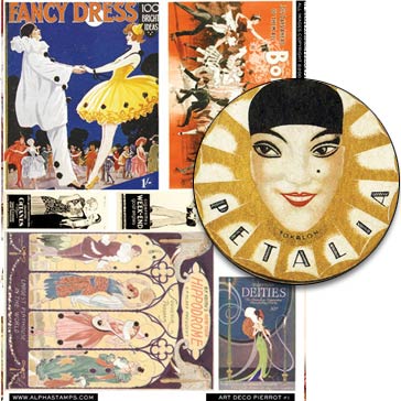 Art Deco Pierrot Collage Sheet