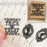 Black Trick or Treat Lace Doilies Set