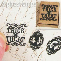 Black Trick or Treat Lace Doilies Set