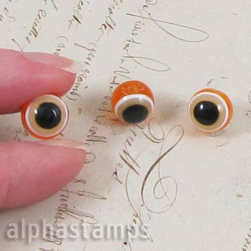 10mm Orange, Black & White Striped Beads