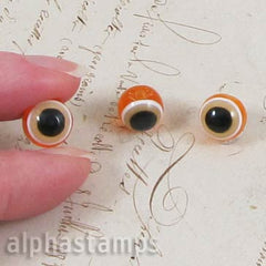 10mm Orange, Black & White Striped Beads