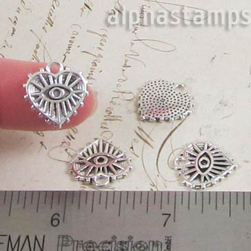 Silver All-Seeing Eye Heart Charm