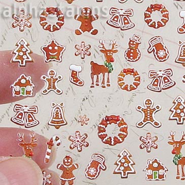 Gingerbread Tiny Christmas Stickers