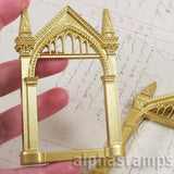 3D Gold Resin Gothic Arch Window