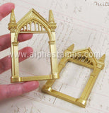 3D Gold Resin Gothic Arch Window